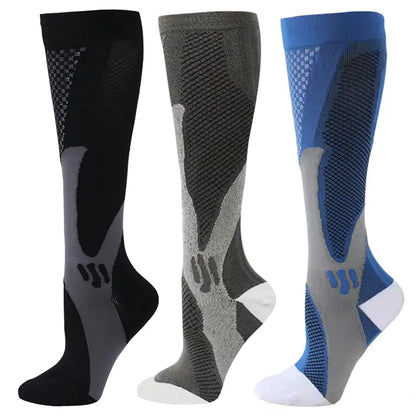 3 Pairs Sport Compression Socks – Comfortable, Breathable Support Socks for Travel, Work, Exercise and Daily Wear (Men & Women)